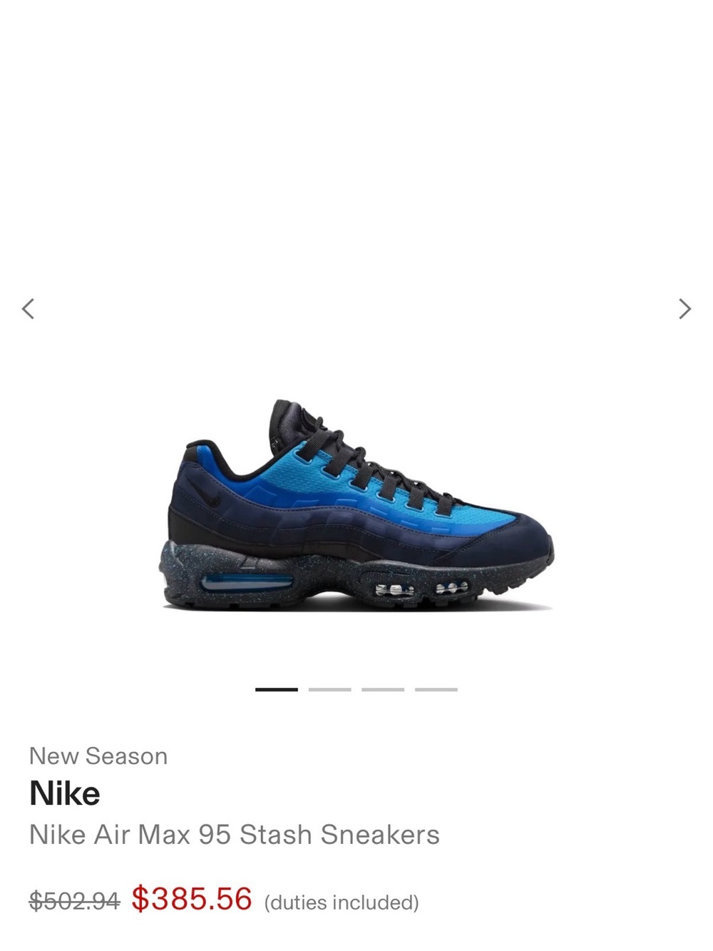 Nike Air Max 95 Stash — Blue & Black - M 6.5 / W 8 - HF5515-400